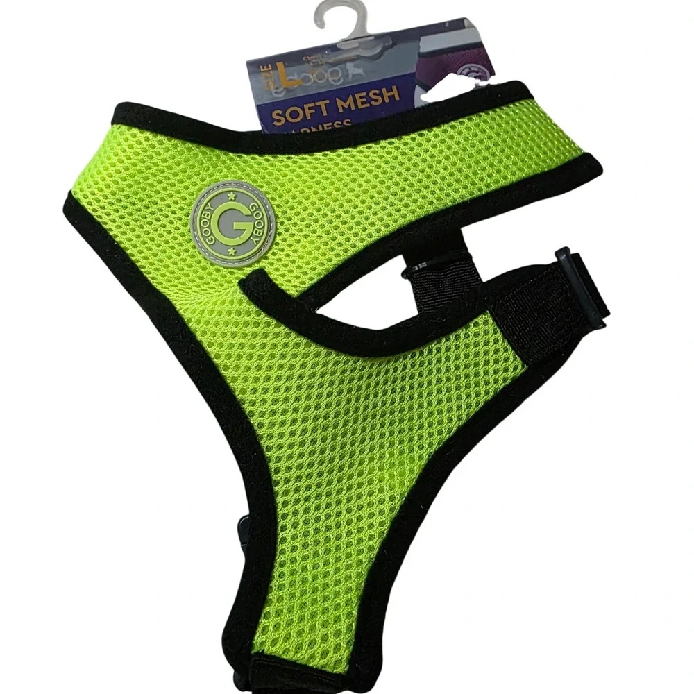 Gooby Soft Mesh Dog Harness Lime Green Yellow Neon Small Dog Size Large NWT